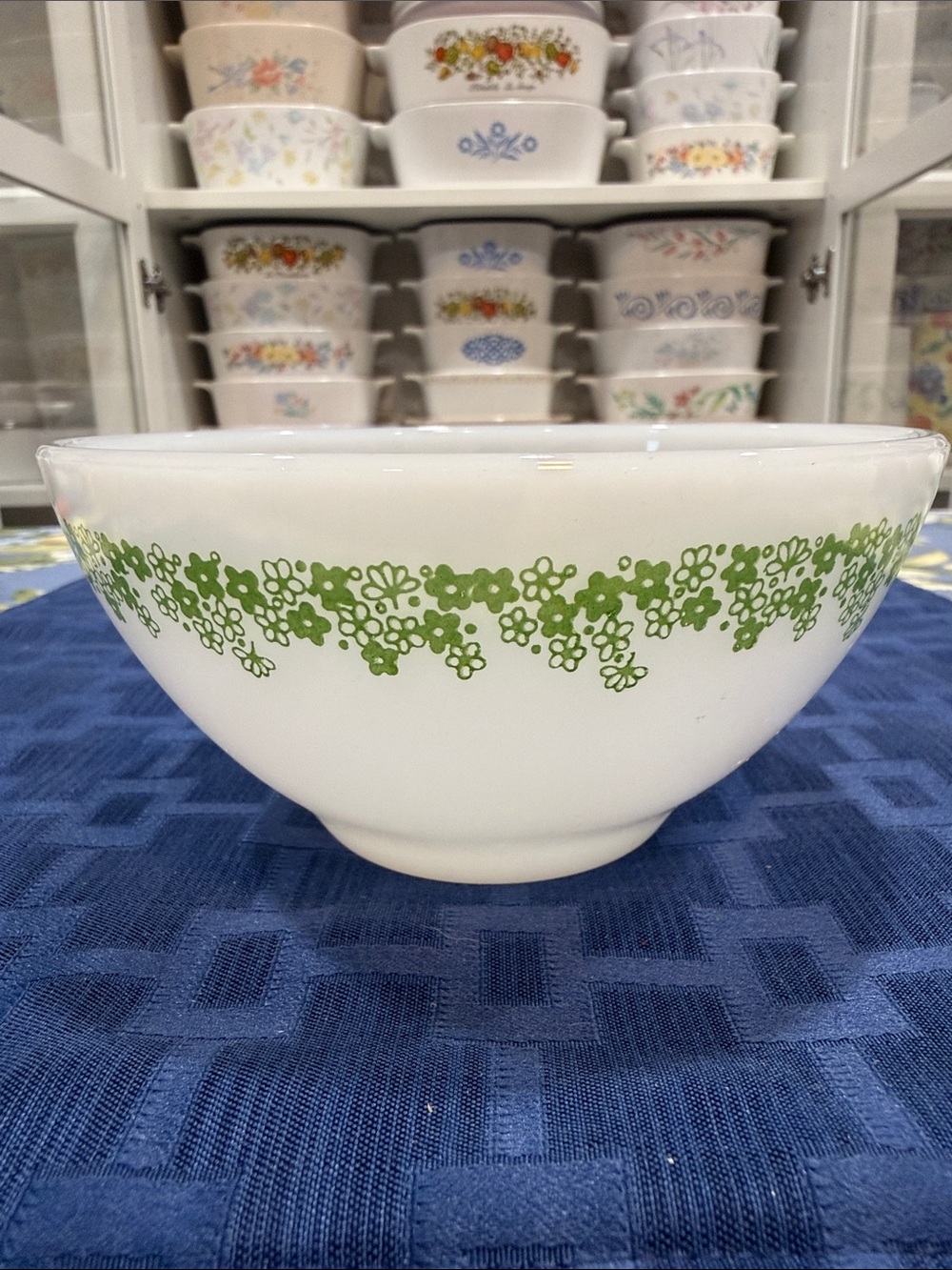 White Spring Blossom, Crazy Daisy milk, glass dish.